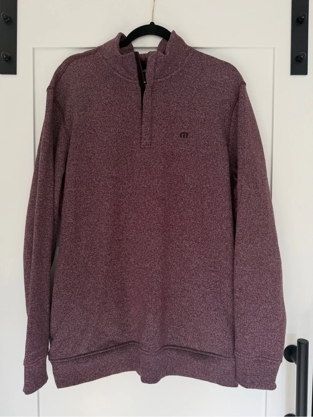 Travis Mathew Men's Heathered Maroon Quarter-Zip Pullover